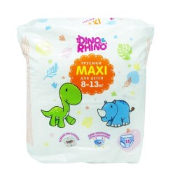 Подгузники-трусики 18 шт. Dino&Rhino макси 8-13 кг