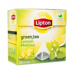 Чай зеленый, Lipton (Липтон) фильтр-пакет 1.6 г 20 шт лимон мелисса пирамидки