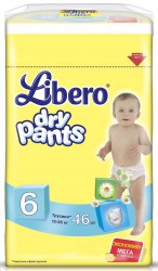 Подгузники-трусики 46 шт. Libero Драй Пэнтс экстра лардж 13-20 кг